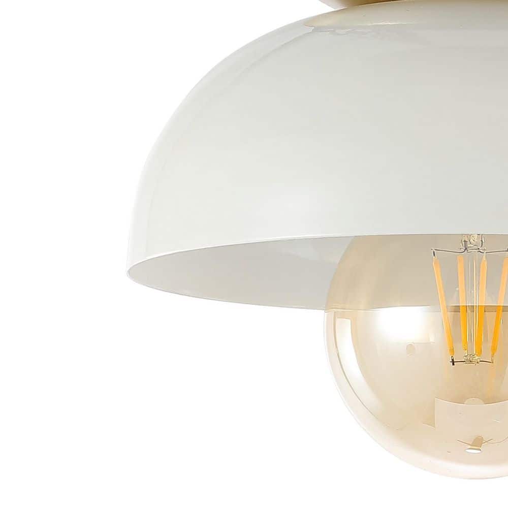Paulina 8.5" White and Gold LED Flush Mount Ceiling Light