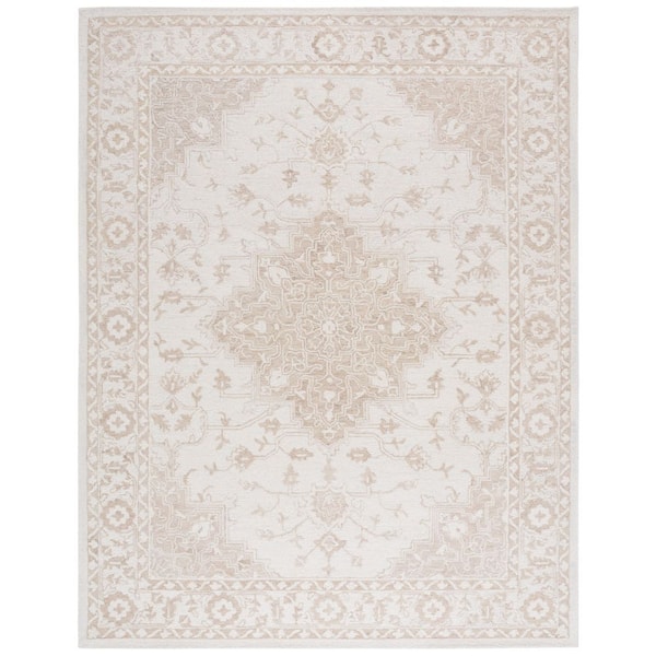 Metro 8 ft. x 10 ft. Beige/Ivory Ornate Border Area Rug