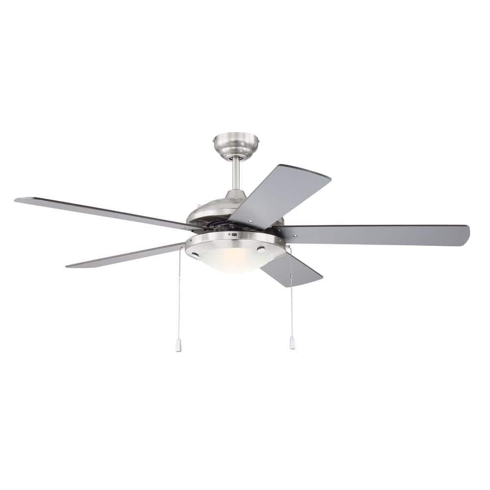 Nikia 52'' Polished Nickel Ceiling Fan with Frosted Light Kit