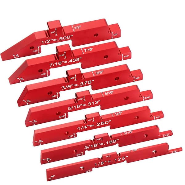 Unbranded 7pcs Aluminum Precision Setup Blocks Height Gauge Set with Laser Marking for Router Table Saw Woodworking (7-Pack)