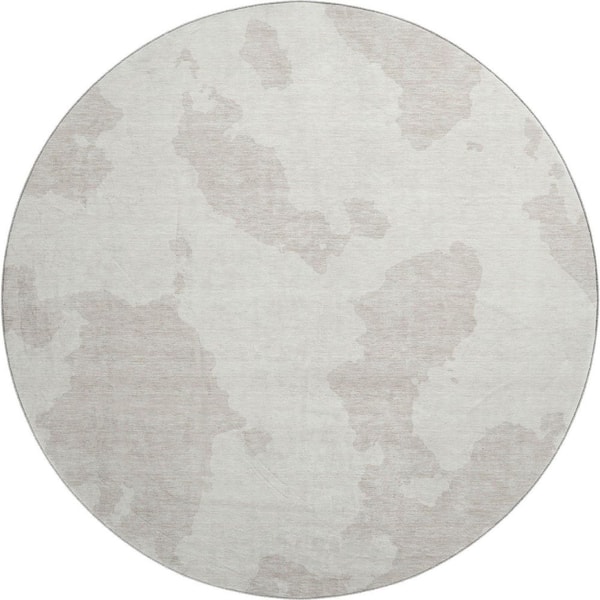Addison Rugs Mayfield Premium Machine Washable Abstract AMF975 Ivory 8 ft. x 8 ft. Round Rug