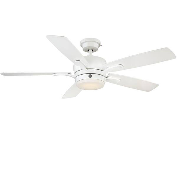 GE Adley 54 in. LED Indoor White Ceiling Fan with SkyPlug Technology