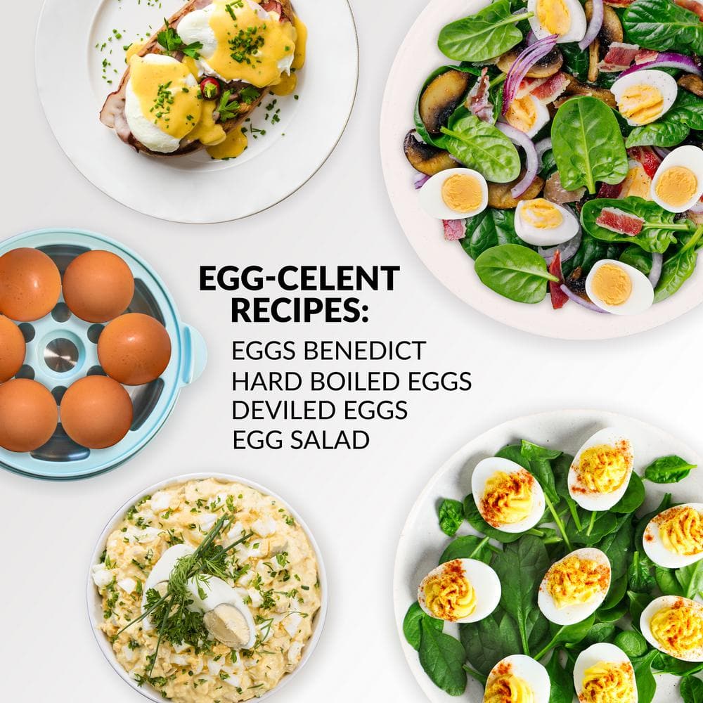 Nostalgia Retro Premium 7-Egg Capacity Electric Large Hard-Boiled Egg Cooker, Poached Eggs, Scrambled Eggs, Omelets, Egg Whites, Egg Sandwiches, With Alarm,