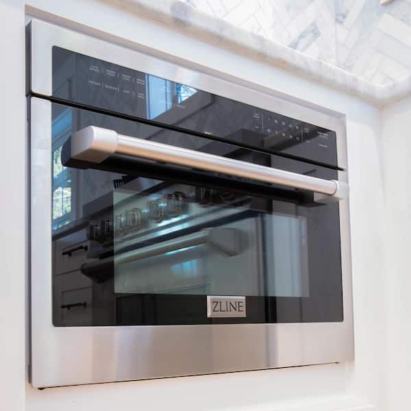 Zline Kitchen And Bath 24 In 1 6 Cu Ft Built In Microwave Oven In Stainless Steel Mwo 24 The Home Depot