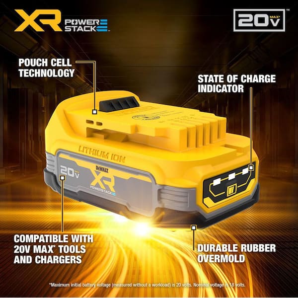 DEWALT - ATOMIC 20V MAX Lithium-Ion 1/2 in. Cordless Ratchet with 20V MAX POWERSTACK Compact Battery Starter Kit