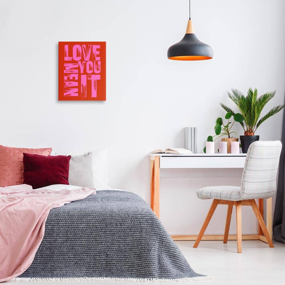 Love You Mean It on Red by House of Lulu Unframed Typography Graphic Art Print 20 in. x 16 in. price history on PriceWatchPro
