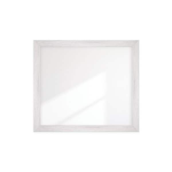 BrandtWorks Light Gray Textured Framed Wide Wall Mirror 40 in. W x 46 in. H
