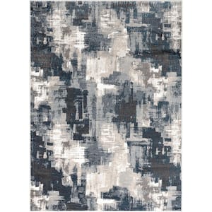Verity Lilith Grey Blue 9 ft. 3 in. x 12 ft. 6 in. Modern Abstract Area Rug