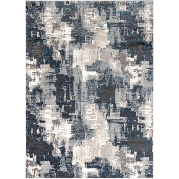 Well Woven Verity Lilith Grey Blue 9 ft. 3 in. x 12 ft. 6 in. Modern Abstract Area Rug
