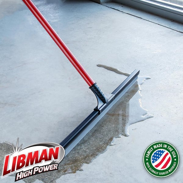 24 in. PVC High Power Multi-Surface Rubber Floor Squeegee with 60 in. Steel Handle