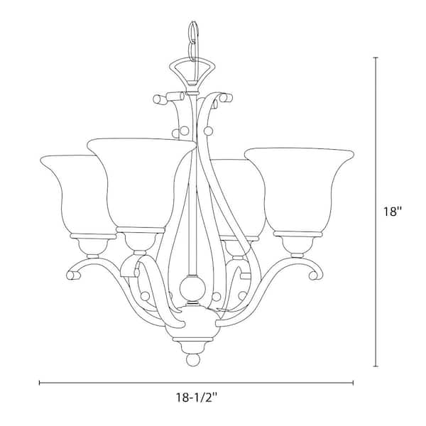 Monrovia 4-Light Brushed Nickel Mini Chandelier White Glass