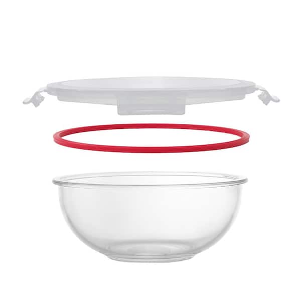 JoyJolt JoyFul 5 Glass Mixing Bowls With Lids - Red JW10514 - The Home Depot