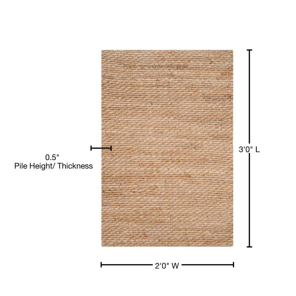 Natural Jute Handwoven 2' x 3' Area Rug