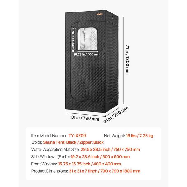 VEVOR Upgraded Portable Steam Sauna for Home, 1-Person Indoor