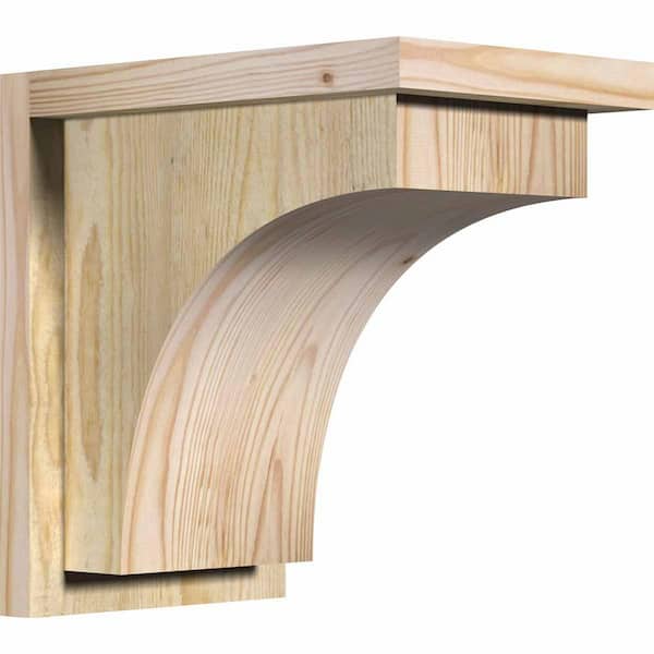 Ekena Millwork 8 in. x 12 in. x 12 in. Huntington Rough Sawn Douglas Fir Corbel with Backplate