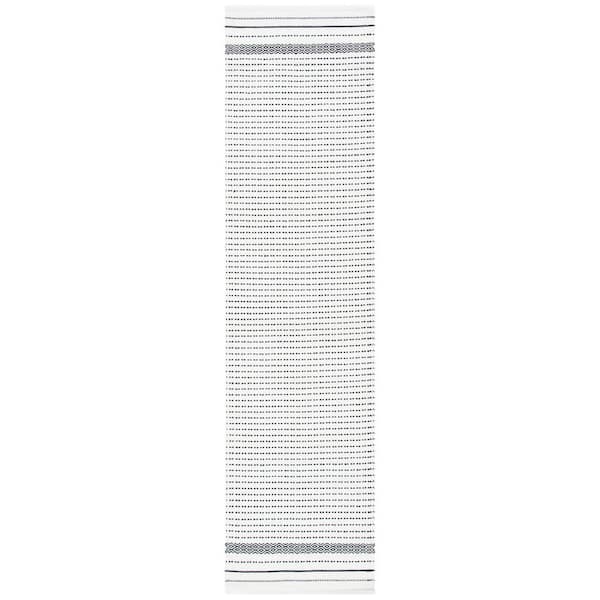 SAFAVIEH Kilim Ivory 2 ft. x 7 ft. Striped Solid Color Runner Rug