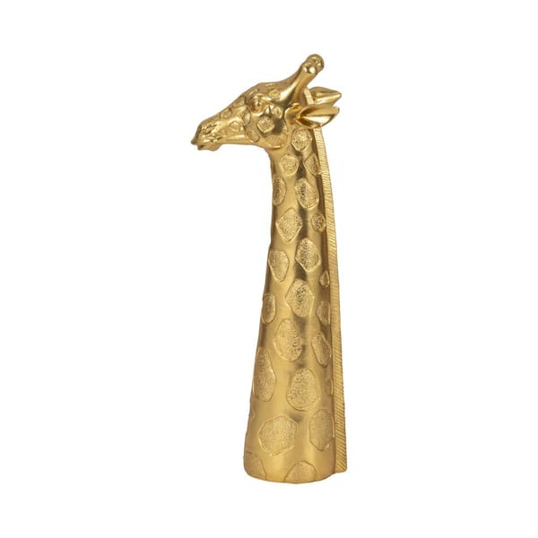 Liv & Skye Gold 6 in. x 16 in. Resin Giraffe Head Figurine