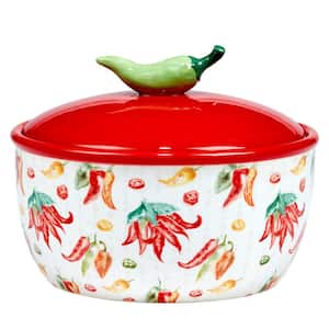 Sweet and Spicy Bean Pot 8.25 in. 76 fl.oz Assorted Colors Earthenware Serving Bowl