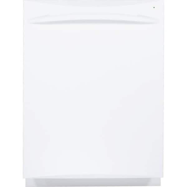 GE Top Control Dishwasher in White with Stainless Steel Tub and Steam Cleaning