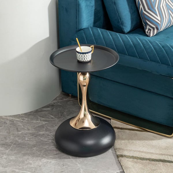 HOOBRO Small Side/End Table, Round Coffee Drink Martini Table With Pedestal For Small Spaces In Living Room Bedroom Sofa Couch Rustic Brown Bf168bz01