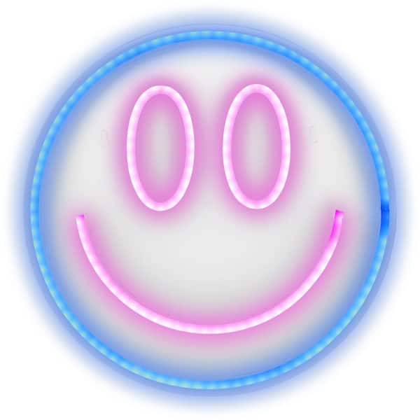 Unbranded "Smiley Face" 1-Piece Unframed with LED Light Neon Sign, Home Wall Art 13 in. x 13 in.