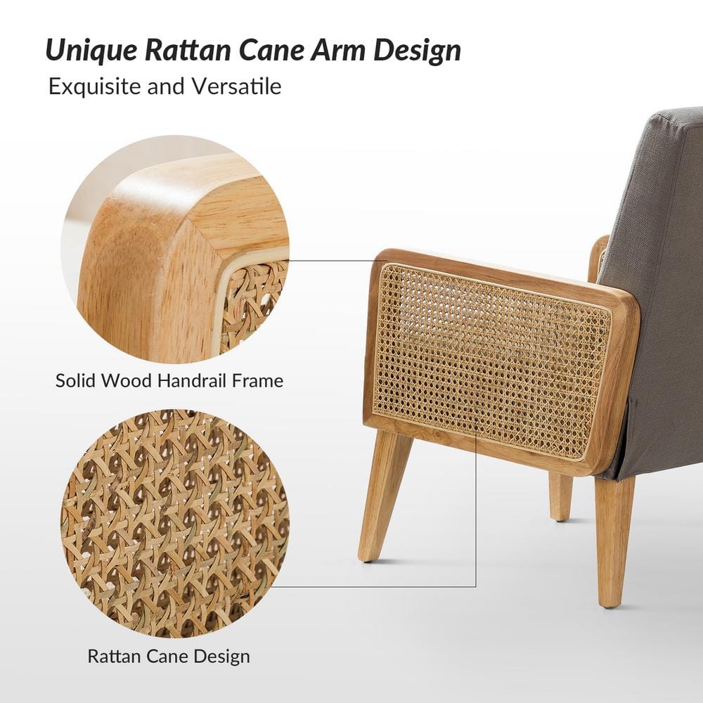 Pewter Velvet Handcrafted Accent Chair with Manufactured Wood Frame