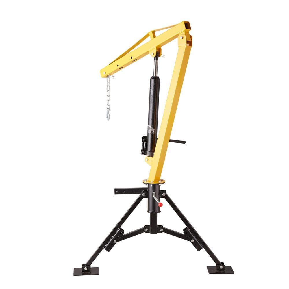 Heavy-Duty Yellow and Black Hydraulic Pickup Truck Crane