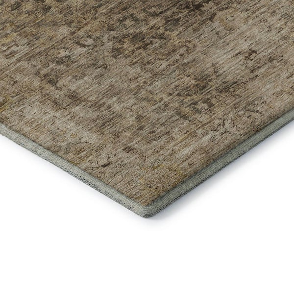 Mayfield Premium Machine Washable Abstract AMF1773 Brown 9 ft. x 12 ft. Area Rug