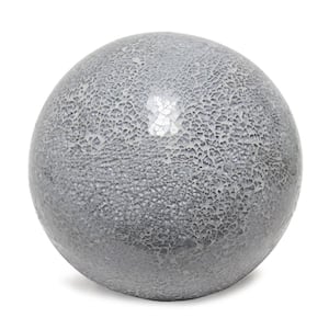 7.75 in. 1-Light Gray Mosaic Stone Ball Table Lamp
