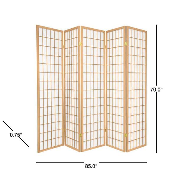 6 ft. Natural 5-Panel Room Divider