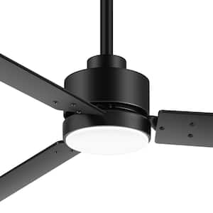 Bartholomew 48 in. Indoor Black Ceiling Fan with LED Light and Remote Control Included