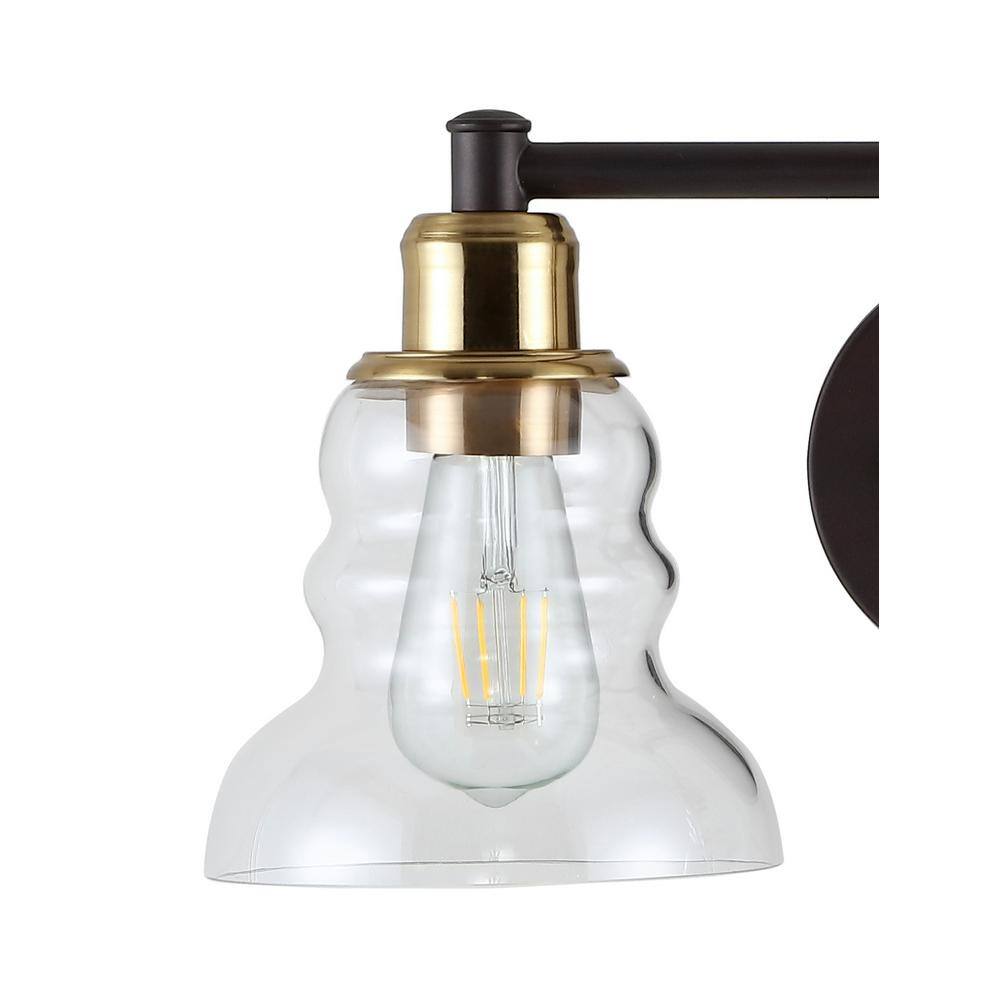 Manhattan 25.5" Brass and Bronze 3-Light Vanity Fixture