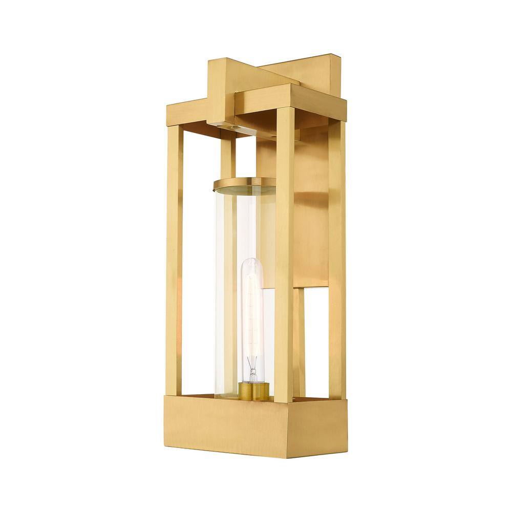 Livex Lighting Delancey 1 Light Satin Brass Outdoor Wall Sconce 20993