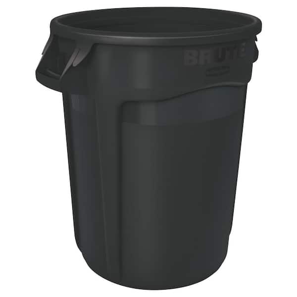 Rubbermaid Commercial Products Brute 44 Gal. Black Round Vented Trash Can