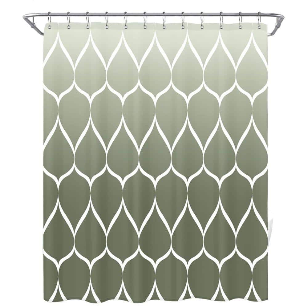 Waterproof 72 in. W x 72 in. L Quick-Drying Polyester Shower Curtain in Omb