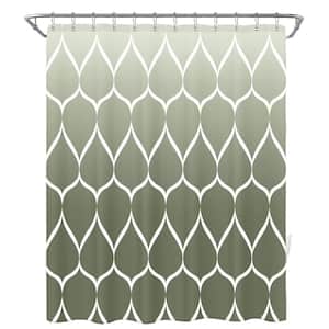 Waterproof 72 in. W x 72 in. L Quick-Drying Polyester Shower Curtain in Ombre Sage Green
