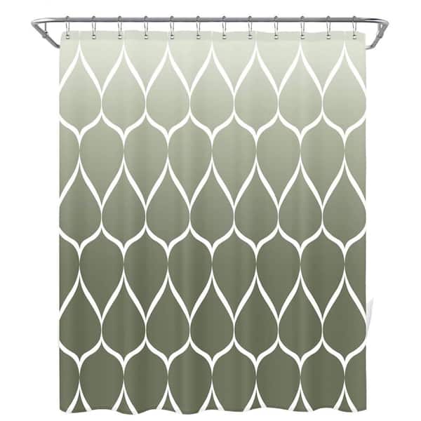 Aoibox Waterproof 72 in. W x 72 in. L Quick-Drying Polyester Shower Curtain in Ombre Sage Green
