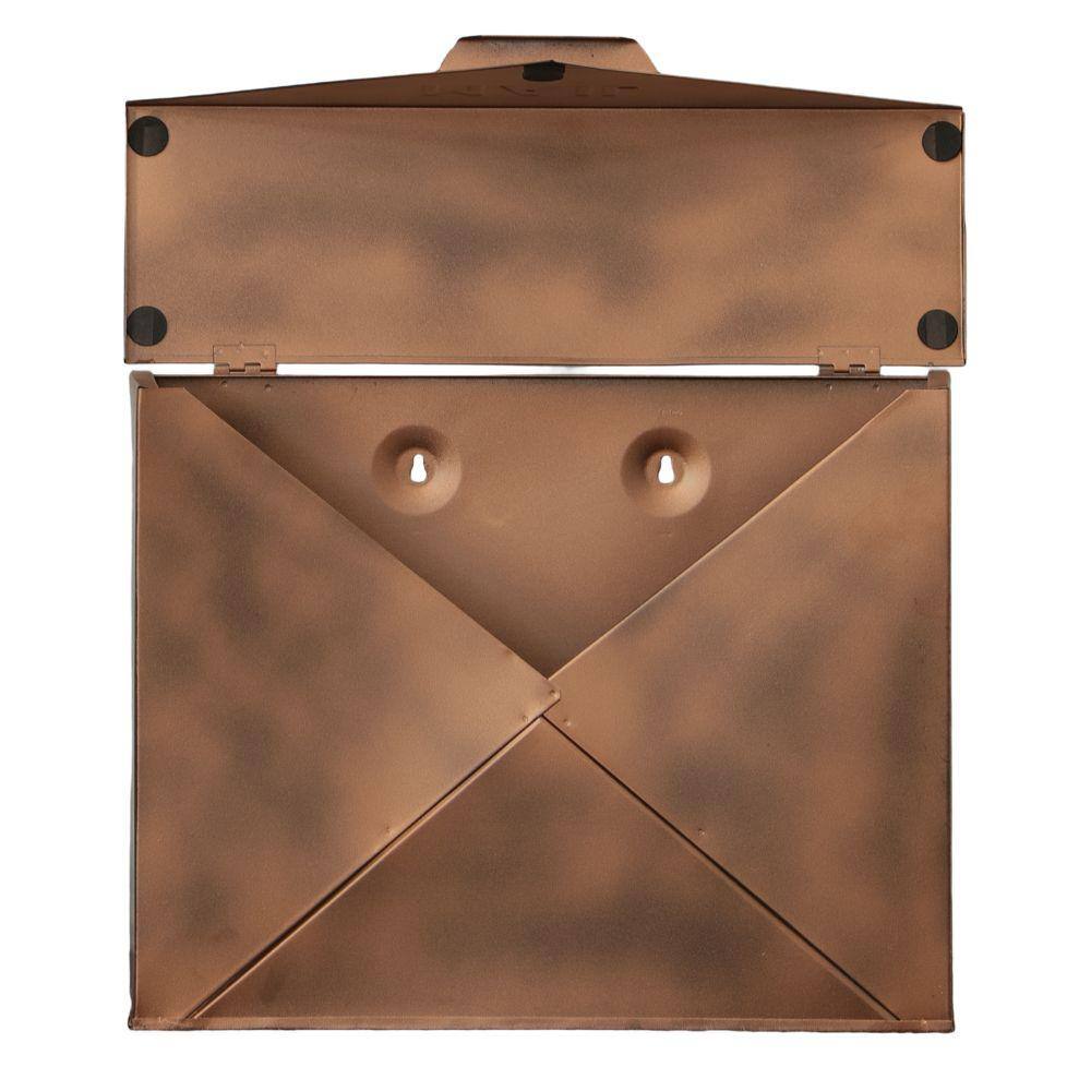 Copper Finish Envelope Shaped Wall Mount Mailbox