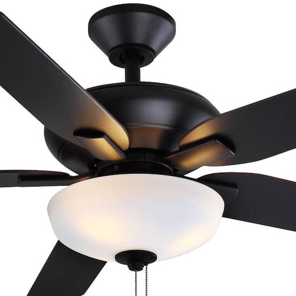 Hampton Bay Holly Springs 52 In LED Matte Black Ceiling Fan for sale online 