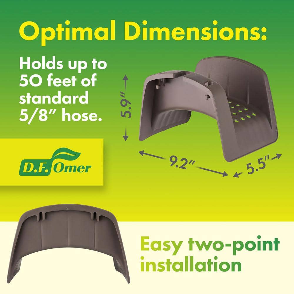 Weatherproof Brown Plastic Wall Mounted Hose Holder