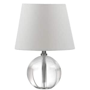 Mable 14 in. Clear Globe Table Lamp with Off-White Shade