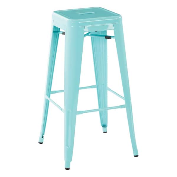 Office Star Products 30 in. Mint Green Finish Steel Backless Bar Stool (Set of 4)