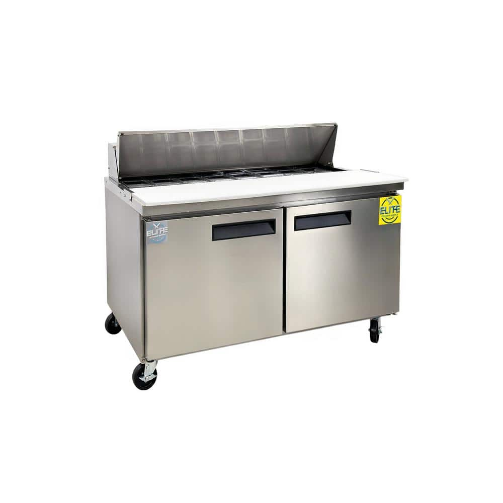 60.2 in. 14.33 cu. ft. Mega Top NSF ETL Commercial Refrigerator Sandwich Prep Table ESP61 Stainless -  Elite Kitchen Supply