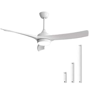 52 in. Indoor/Outdoor White LED Ceiling Fan with Light Kit, Reversible DC Motor and Remote Control