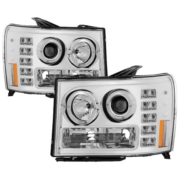 GMC Sierra 1500/2500/3500 07-13 / GMC Sierra Denali 08-13 Projector Headlights - LED Halo - Chrome