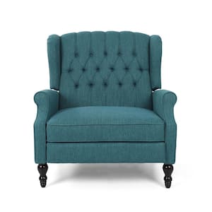 Apaloosa Teal Fabric Standard (No Motion) Recliner with Tufted Cushions