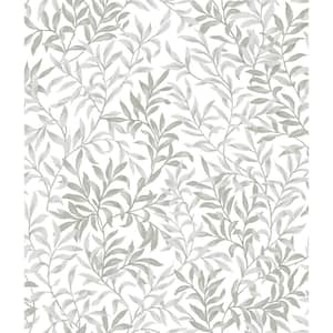 Sea Salt Grey Terrace Vines Vinyl Matte Peel and Stick Wallpaper