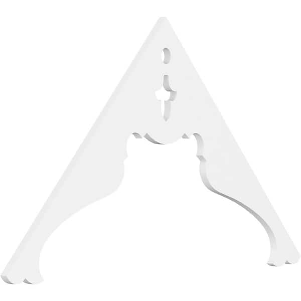 Ekena Millwork 1 in. x 48 in. x 28 in. (14/12) Pitch Heath Gable Pediment Architectural Grade PVC Moulding