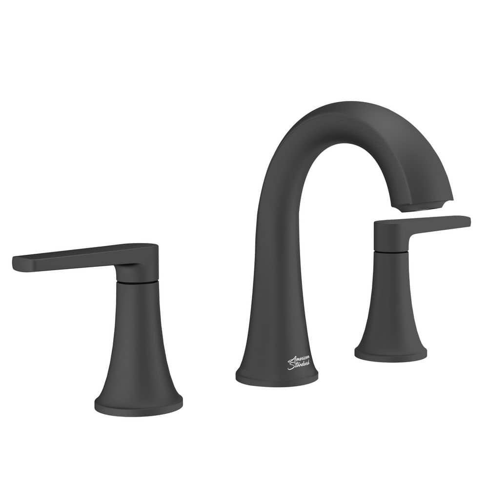 Matte Black Widespread 2-Handle Bathroom Faucet with Drain Assembly