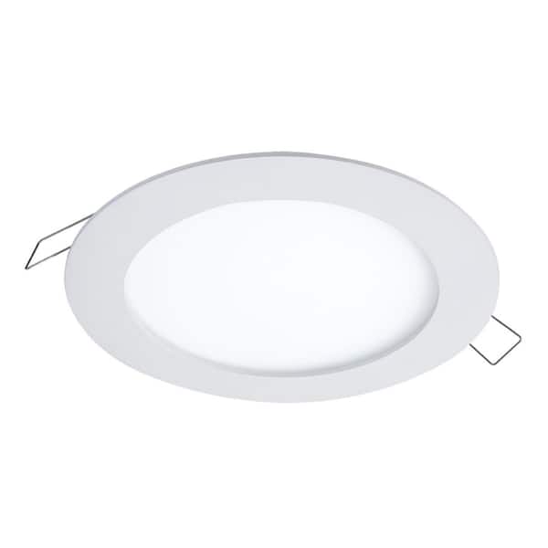 HALO SMD-DM 6 in. 3000K Remodel Canless Lens White Round Integrated LED Recessed Light Kit Surface Mount Trim Kit